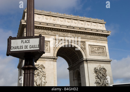 Arc de Triomphe am Ort d Etoile Paris Frankreich Stockfoto