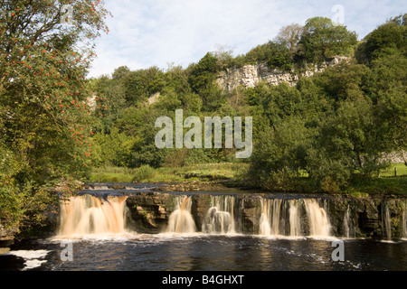 Wain Wath Force Wasserfall Fluss Swale Wensledale Yorkshire Dales England September 2008 Stockfoto