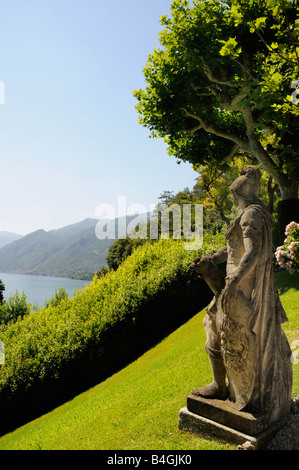 Eine atemberaubende Aussicht auf den Comer See aus der schönen Villa del Balbianello am Comer See, Italien Stockfoto