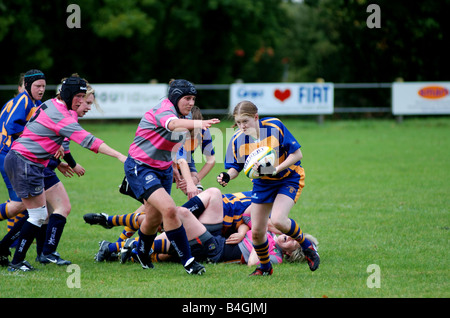 Frauen Rugby Union in Leamington Spa, Großbritannien Stockfoto