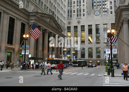 Straßenszene vor der Chicago Board Of Trade außen Chicago Illinois Stockfoto