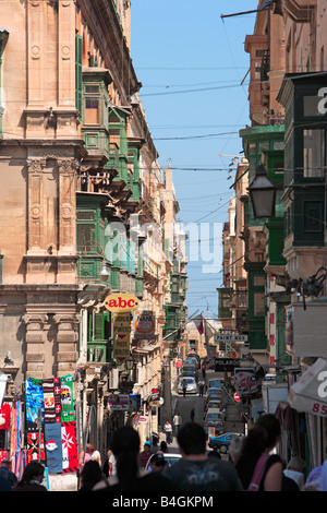 Republic Street, Valletta, Malta Stockfoto