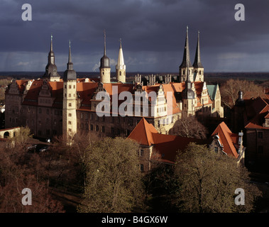 Merseburg/Saale, Schloß Und Türme des Doms, Blick von Nordwesten Stockfoto