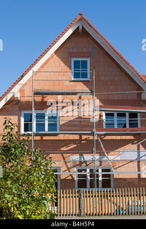 Gerüste auf unter Bau Haus Stockfoto