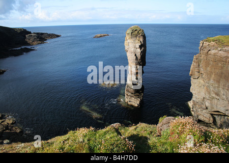 Yesnaby Castle, eine imposante Meer Stapel an der Westküste von Orkney Festland Schottland Stockfoto