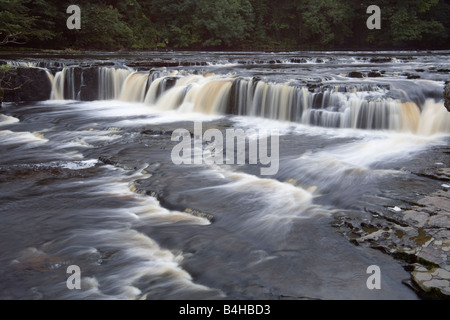 Oberen Aysgarth fällt auf Fluß Ure Wensledale Yorkshire Dales England September 2008 Stockfoto