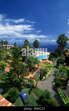 Schwimmbad im Hotel Quinta Splendida, Canico, Santa Cruz, Madeira, Portugal Stockfoto