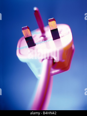 UK elektrische drei-Pin-Stecker Stockfoto