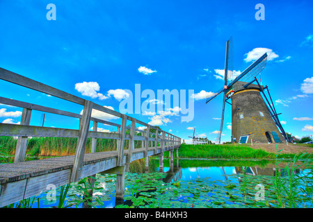 Windmühle in Kinderdijk, Holland Stockfoto