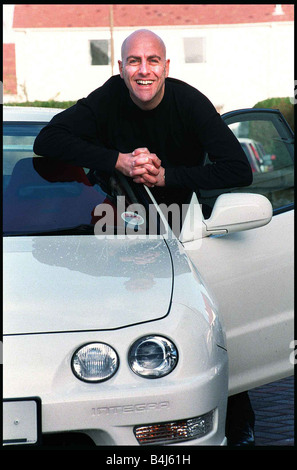 Friseur Phillip Politti mit seinem Honda Integra Type R Auto Dezember 1998 Stockfoto