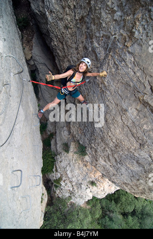 Klettersteig in Katalonien Stockfoto