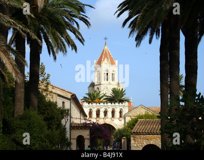 Abbaye de Lérins Zisterzienserkloster auf der Insel Saint-Honorat, Iles de Lerins vor der Küste von Cannes Frankreich Stockfoto