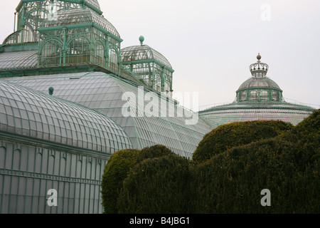 Embarcadere, Wintergarten und Kongo House, königlichen Gewächshäuser in Laeken, Brüssel-Belgien Stockfoto