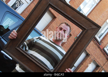 am Braderie von Lille Frankreich gerahmt Stockfoto