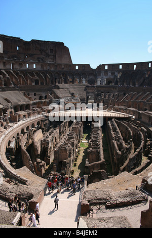 inneren Colosseum Rom Italien Massen Stockfoto