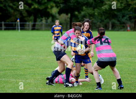 Frauen Rugby Union in Leamington Spa, Großbritannien Stockfoto