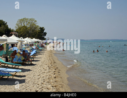 HANIOTI STRAND. KASSANDRA HALBINSEL CHALKIDIKI. Griechenland Stockfoto