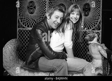 Jane Birkin und Serge Gainsbourg Mai 1972 bei ihrem Paris-Luxus-Haus Stockfoto