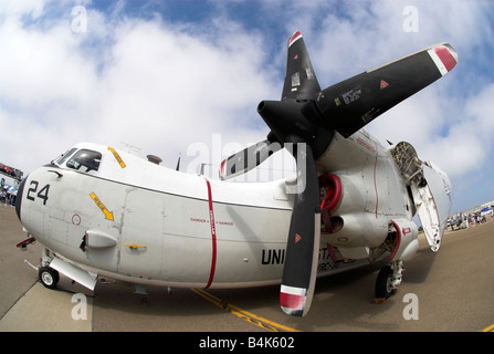 Eine Grumman c-2 auf dem Display an NAS Nordinsel, Coronado, Kalifornien, USA Stockfoto