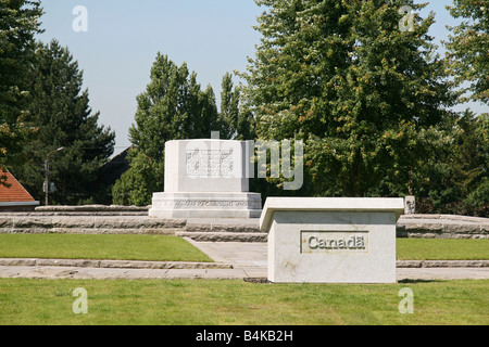 Die Passchendaele Canadian Memorial, Website von Crest Farm, Passchendaele, Belgien. Stockfoto