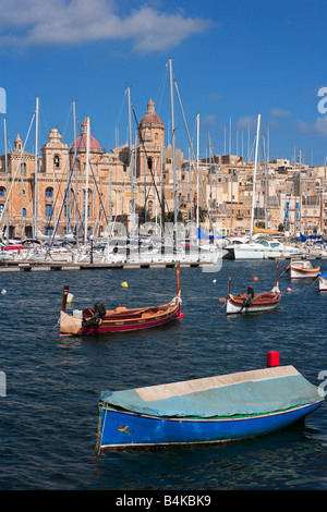 Dghasja und Cottonera Yachthafen, Vittoriosa, Malta Stockfoto