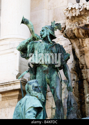 Detail Matyas Kut (Matthias Brunnen) Budaer Burg, Bezirk I, Budapest, Ungarn Stockfoto