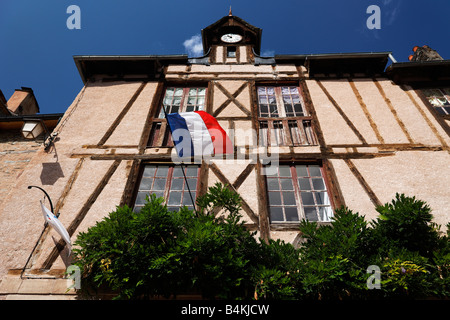 Touristeninformation in Conques Stockfoto