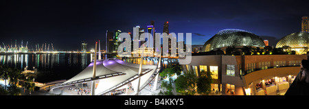 Singapur Marina Bay Und Esplanade Theatres Panorama Stockfoto