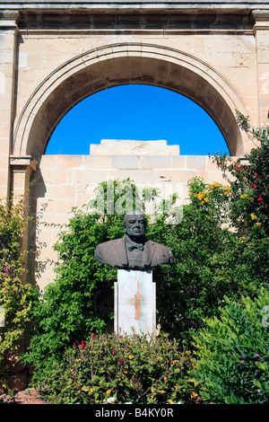 Büste von Churchill, Upper Barrakka Gardens, Valletta, Malta Stockfoto