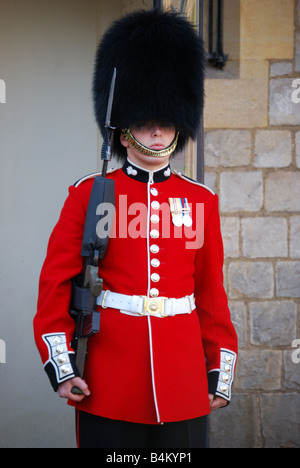 Wachhabende der Königin, Lower Ward, Schloss Windsor, Windsor, Berkshire, England, Vereinigtes Königreich Stockfoto