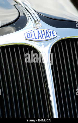 Kühlergrill-Detail von einem 1938 Delahaye 135 MS mit Körper von Figoni et Falaschi Stockfoto