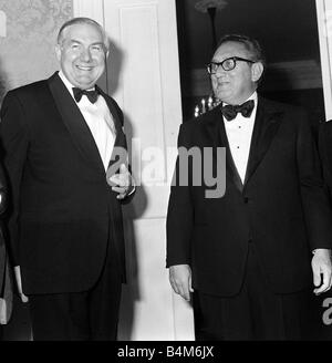 Premierminister James Callaghan MP Mai 1976 und Dr. Henry Kissinger in 10 Downing Street Stockfoto