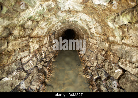 Entwässerung-Tunnel in den alten Bergbaugebieten des Forest of Dean in Gloucestershire Stockfoto