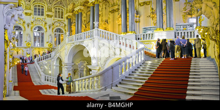 Panorama der Jordan Treppe in die Staatliche Eremitage, St. Petersburg, Russland Stockfoto