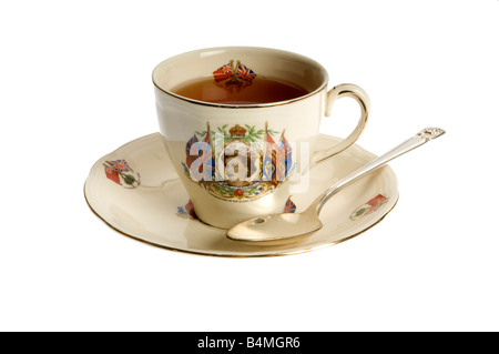 Coranation Königin Elizabeth II Teetasse Stockfoto