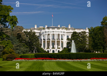 WASHINGTON DC USA The White House South Portikus und südlichen Rasen Stockfoto