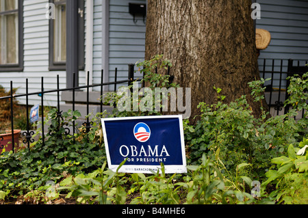 Barack Obama zum Präsidenten politischen unterzeichnen vor Garden Home Louisville Kentucky Stockfoto