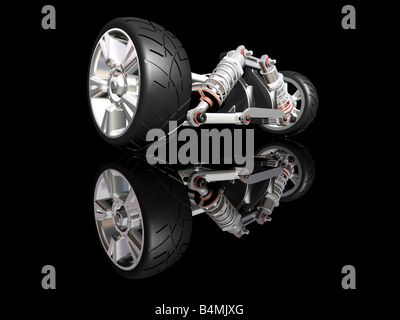 3D Rendern des Auto Fahrwerk mit Rad Stockfoto