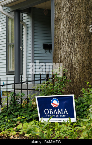 Barack Obama zum Präsidenten politischen unterzeichnen vor Garden Home Louisville Kentucky Stockfoto