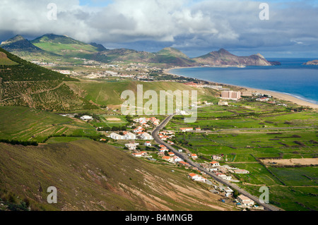 Blick über Porto Santo der benachbarten Insel Madeira Stockfoto