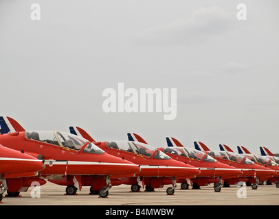 Malta International Airshow RAF rote Pfeile Aerobatic Team Harriers auf dem display Stockfoto