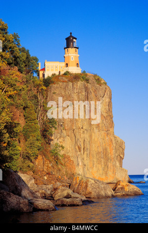 Abendlicht am Split Rock Leuchtturm auf der Nord-Ufer des Lake Superior Split Rock Leuchtturm State Park-Minnesota Stockfoto