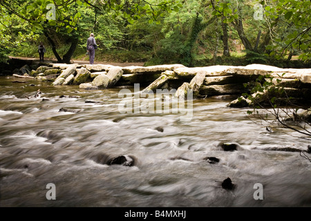 Tarr Steps Pack Pferd Brücke in der Nähe von Dulverton Exmoor National Park North Devon Stockfoto