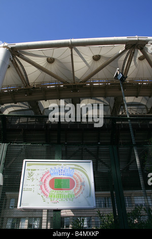 Layout-Karte außerhalb Olympiastadion in Rom Stockfoto