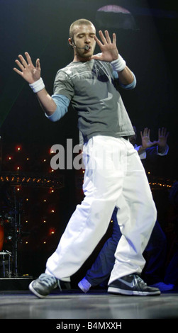 Amerikanischen Pop-star Justin Timberlake live im Konzert in der NIA in Birmingham Stockfoto