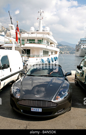 Aston Martin DB9 Hafen Monte Carlo Stockfoto