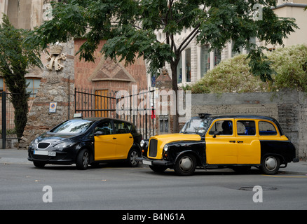 Taxis in Barcelona, Spanien Stockfoto