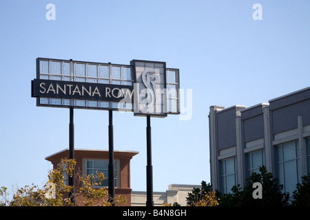 Zeichen der Santana Row in San Jose Kalifornien Stockfoto