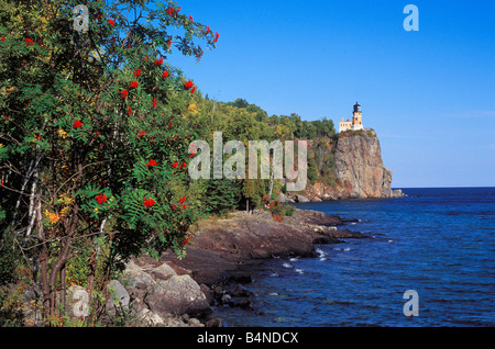 Am Nachmittag Licht auf Split Rock Leuchtturm an der nördlichen Ufer des Lake Superior Split Rock Leuchtturm State Park Minnesota Stockfoto