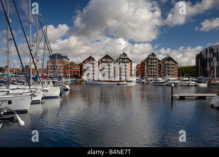 Ipswich Haven Marina & Boote in Suffolk Stockfoto